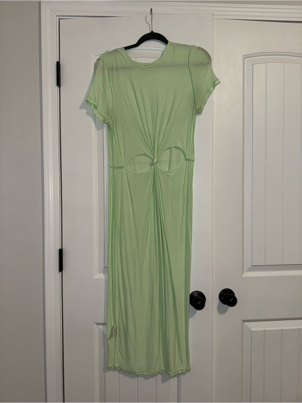 Bar III Light Green Knot-Front Maxi Dress